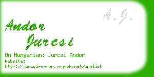 andor jurcsi business card